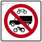 Señal Restrictiva SR-27 Prohibida la Circulación de Bicicletas, Vehículos de Carga y Motocicletas